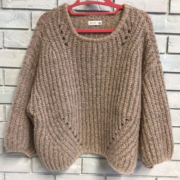 Gentle Fawn Sweaters - GENTLE FAWN BOHO CROPPED BLUSH PINK SWEATER SIZE MEDIUM EUC